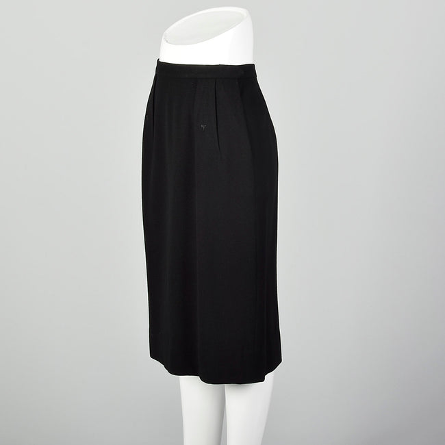 Small 1950s Black Wool Skirt