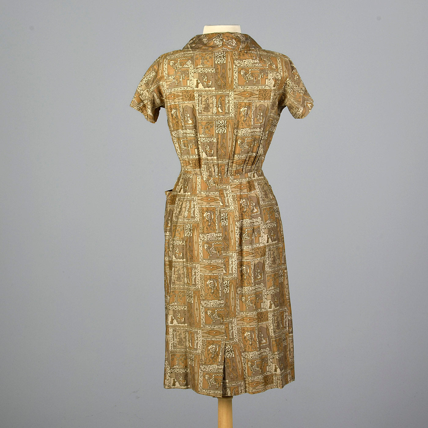 1950s Novelty Print Cotton Dress