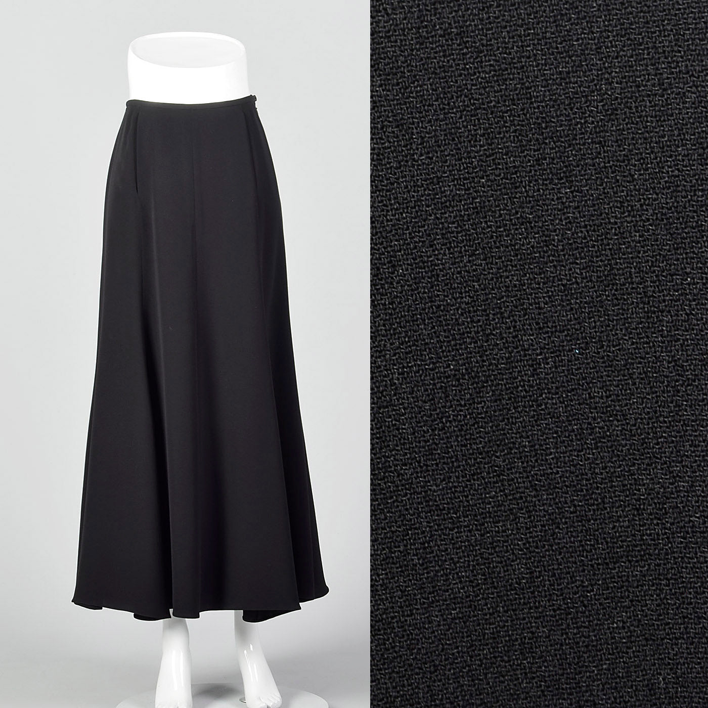 1990s Giorgio Armani Black Maxi Skirt with Mermaid Hem
