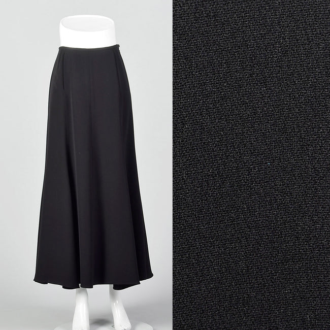 1990s Giorgio Armani Black Maxi Skirt with Mermaid Hem