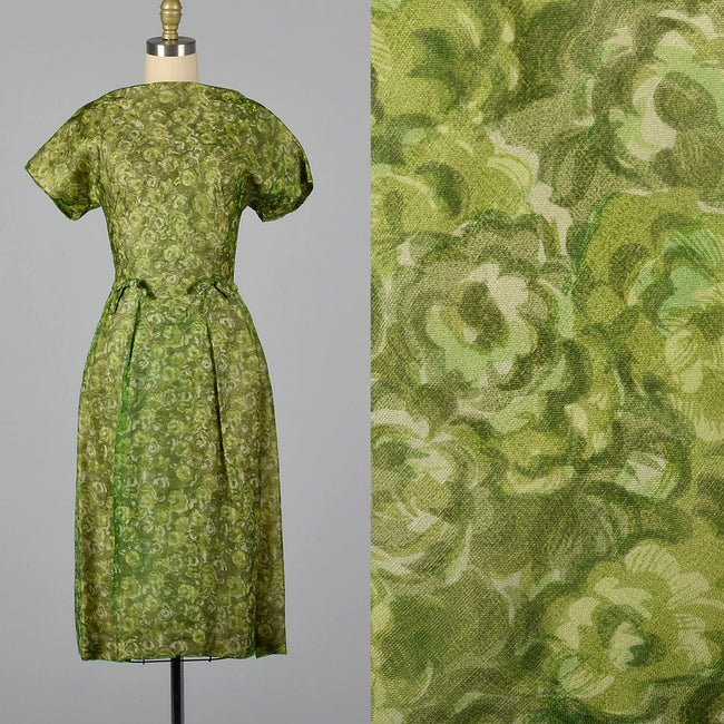 Small 1950s Green Day Dress