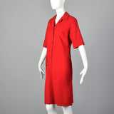 1960s Red Day Dress with Bird Embroidery