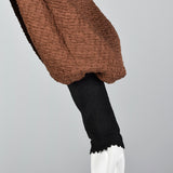1980s Adolfo Black Knit Dress with Bishop Sleeves