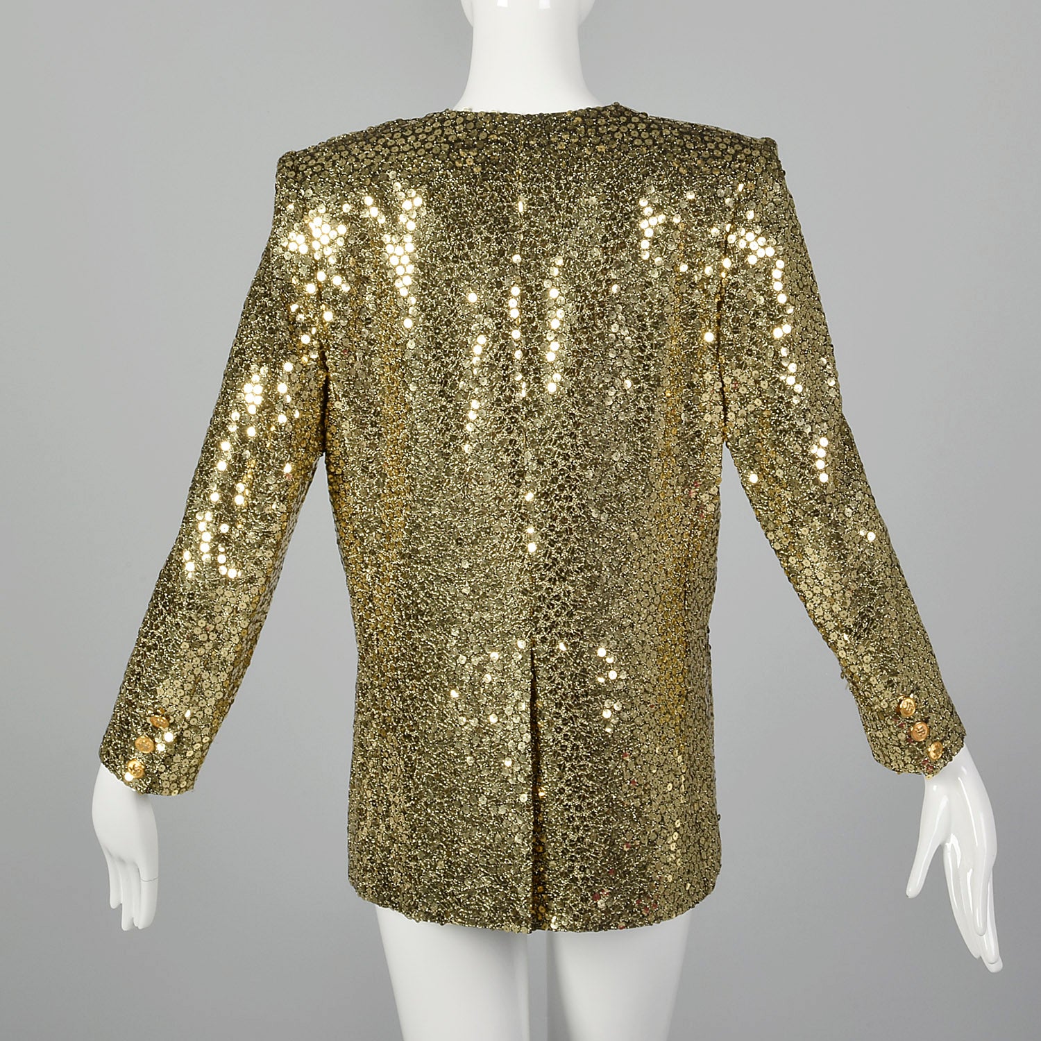 Medium Sonia Rykiel 1980s Gold Sequin Blazer