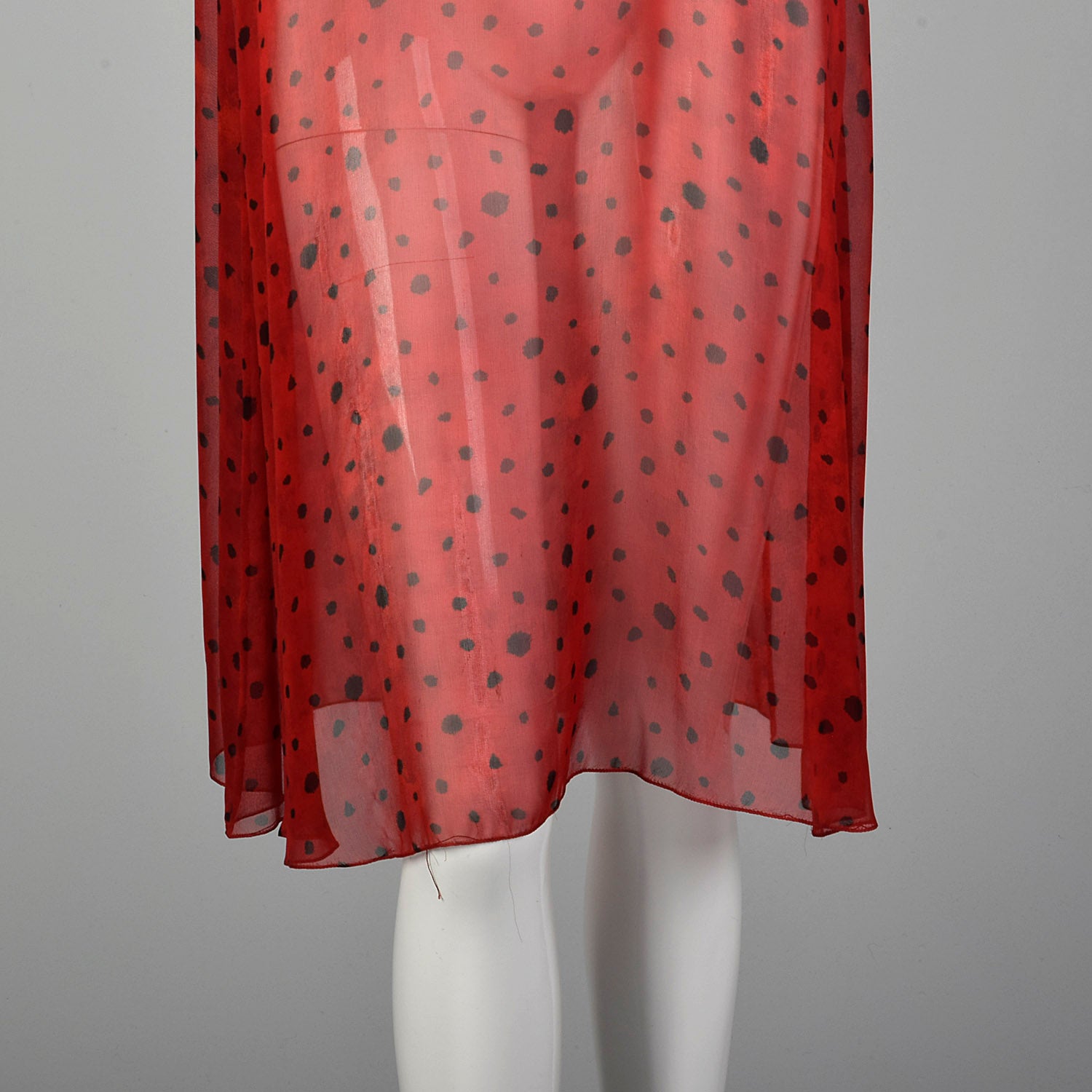 Medium 1980s Sheer Red Tunic With Scarf