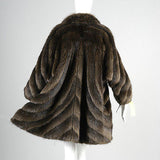 Luxurious I. Magnin Long Hair Beaver Fur Swing Coat