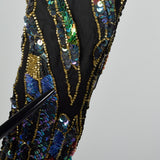 Small Judith Ann Late 1970s Sequin Cocktail Dress