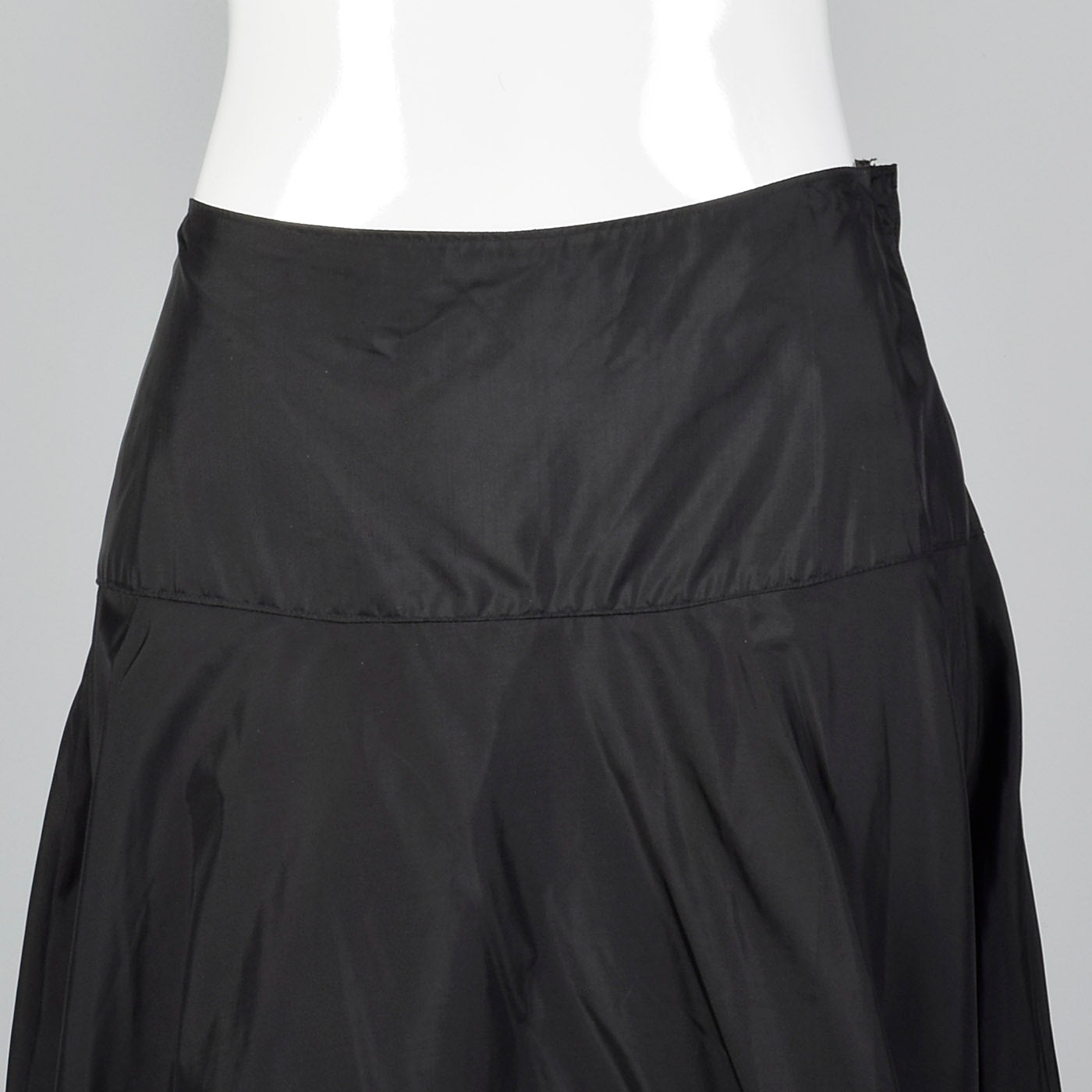 1950s Anne Fogarty Black Half Slip with Interior Lace Hem