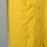 1960s Yellow Dress with Green Topstitch