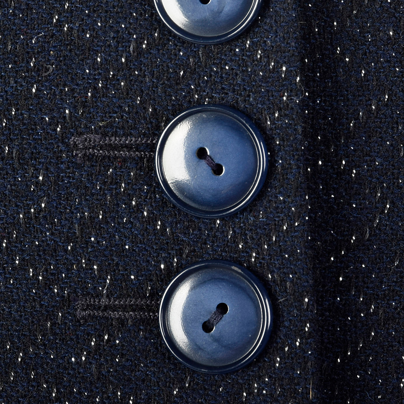 1950s Navy Blue Dress with Silver Glitter Textile