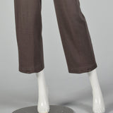 1980s Norma Kamali Gray Knit Pants with Suspender Buttons