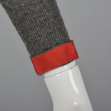 1950s Gray Cashmere Sweater with Red Trim