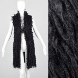 2010s Eileen Fisher Mohair Black Knit Vest