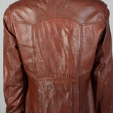 Medium 1970s Men's Burgundy Leather Jacket