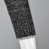 1970s Metallic Silver and Black Lurex Sweater