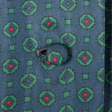 Large 1950s Print Silk Dress Jewel Tone Long Sleeve Day Dress