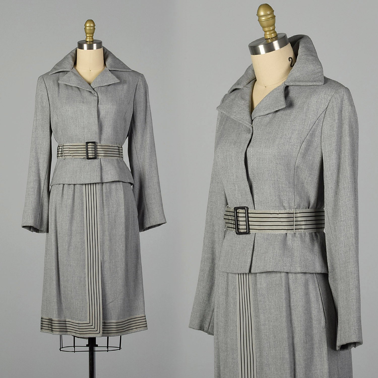 Small 1950s Gray Skirt Suit