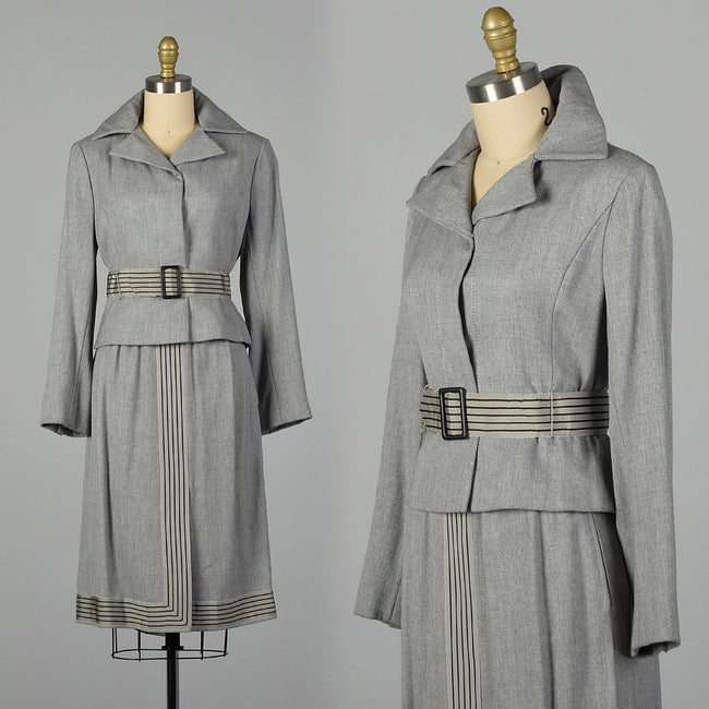 Small 1950s Gray Skirt Suit