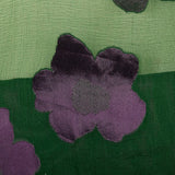 1970s Alfred Bosand Green Silk & Plum Purple Evening Gown