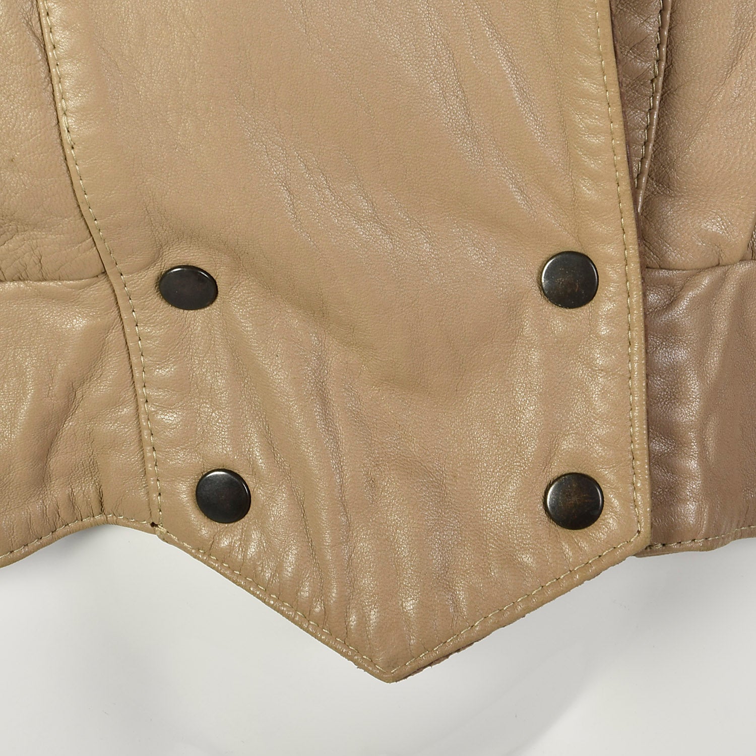 Small 1980s Oversized Leather Jacket with Batwing Sleeves