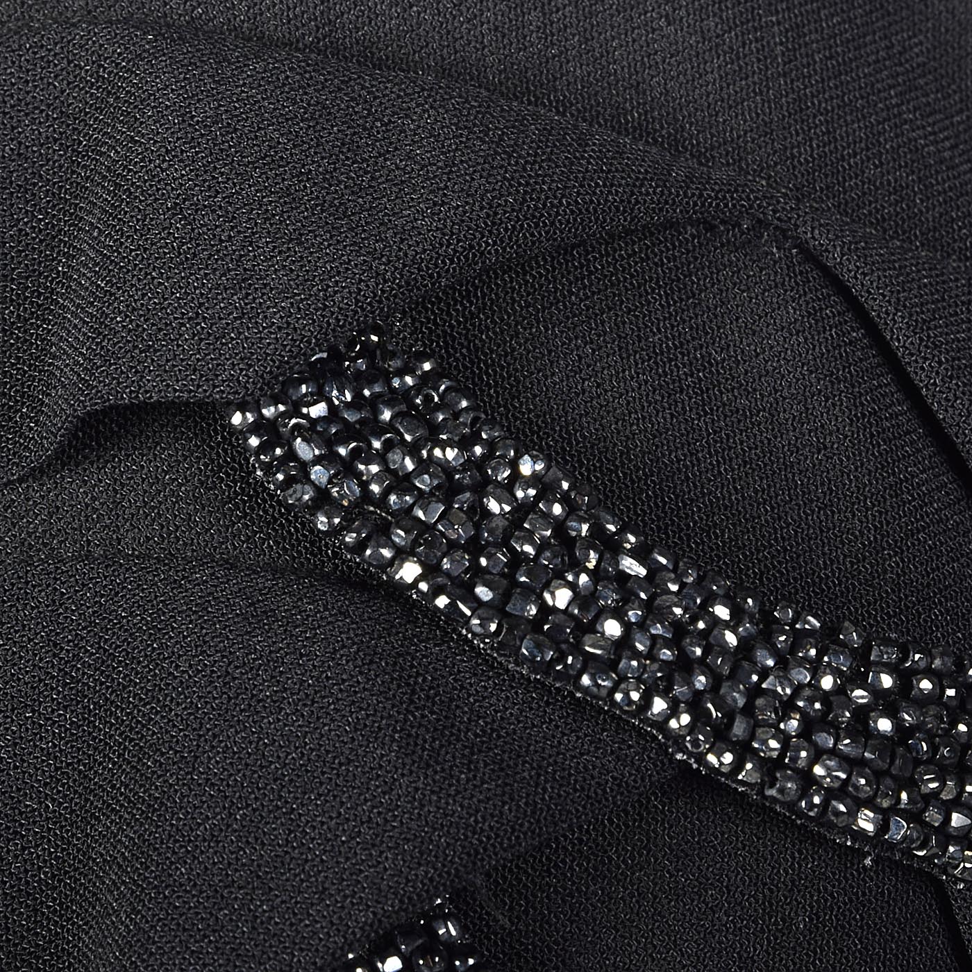 1950s Black Dress with Beaded Loops and Sash