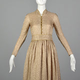 1970s Mollie Parnis Boutique Ivory Silk Dress