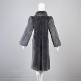 Saks Fifth Avenue Revillon Full Length Sheared Beaver Coat with Fox Fur Tuxedo