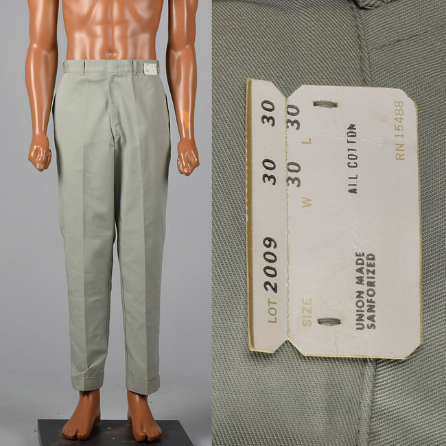 1950s Gray Twill Pants