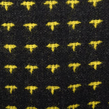 Small 1950s Charcoal and Yellow Patterned Pencil Skirt