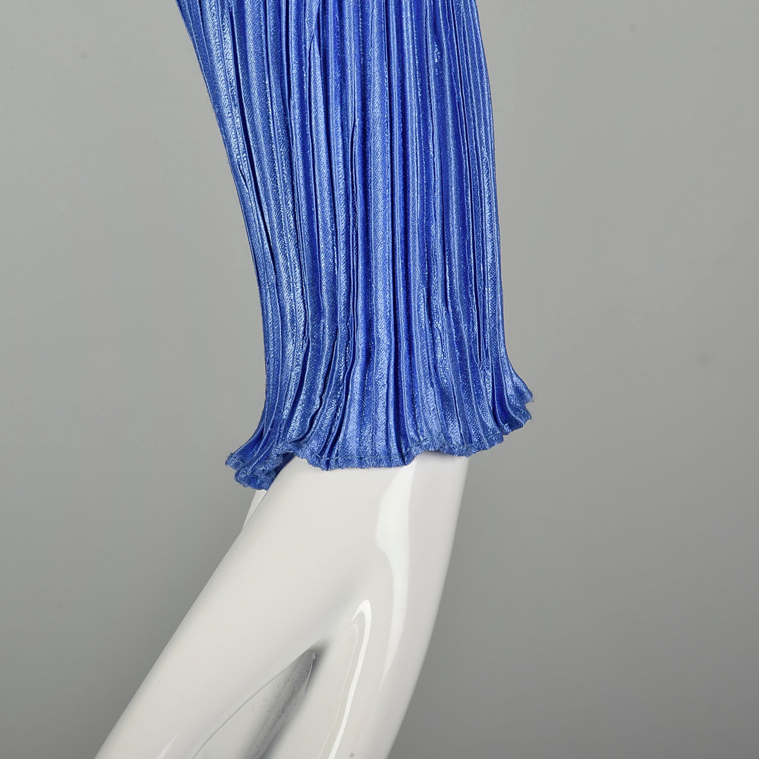 Small 1980s Fortuny Pleated Periwinkle Dress Blue Evening Dress Cocktail Dress Sequin Waistline