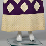 1970s Malcolm Charles Maxi Skirt, Purple Felt with Appliques
