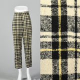 1960s Wool Plaid Cigarette Pants