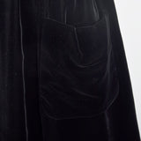 1960s Geoffrey Beene Black Velvet Wrap Dress with Large Patch Pockets