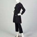 XS 1970s Gino Charles Black Dress Pant Set