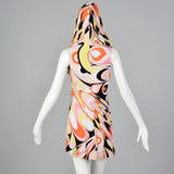 1990s Emilio Pucci Terry Cloth Mini Dress with Hood