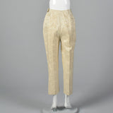 1950s Ivory Brocade Cigarette Pants