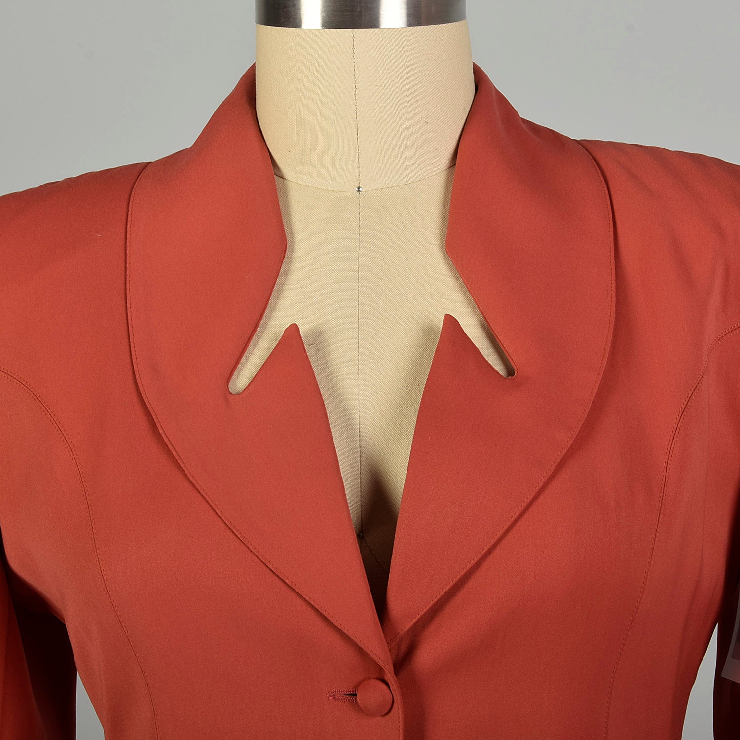 XL 1980s Blazer Curvy Sexy Hourglass Inverted Notch Collar Professional Jacket