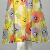 Medium 1970s Dress Cute Poppy Print Colorful Long Sleeve