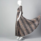 1970s Black Flowy Maxi Dress