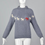 1960s Hand Knit Novelty Scotty Dog Sweater