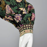 1980s Emanuel Ungaro Floral Print Silk Blouse