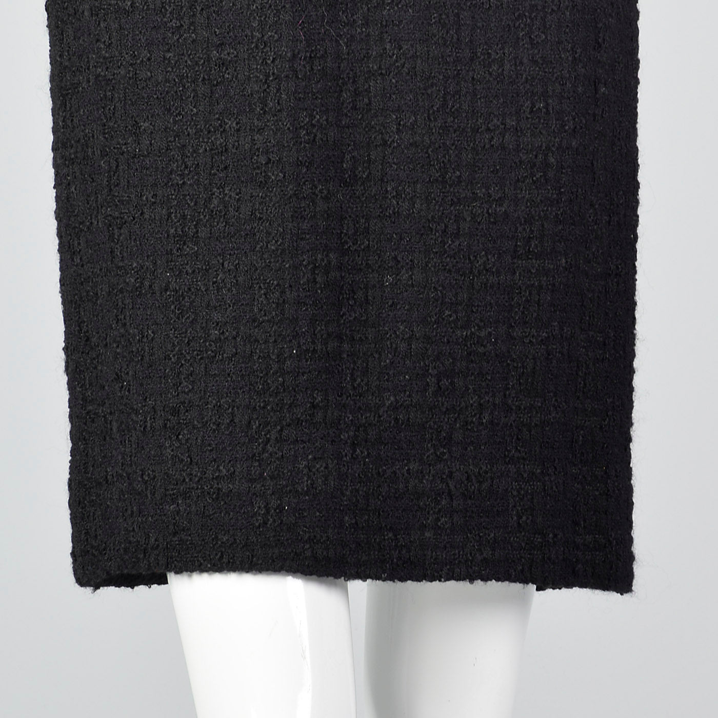 1960s Black Chunky Tweed Skirt Suit