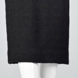 1960s Black Chunky Tweed Skirt Suit