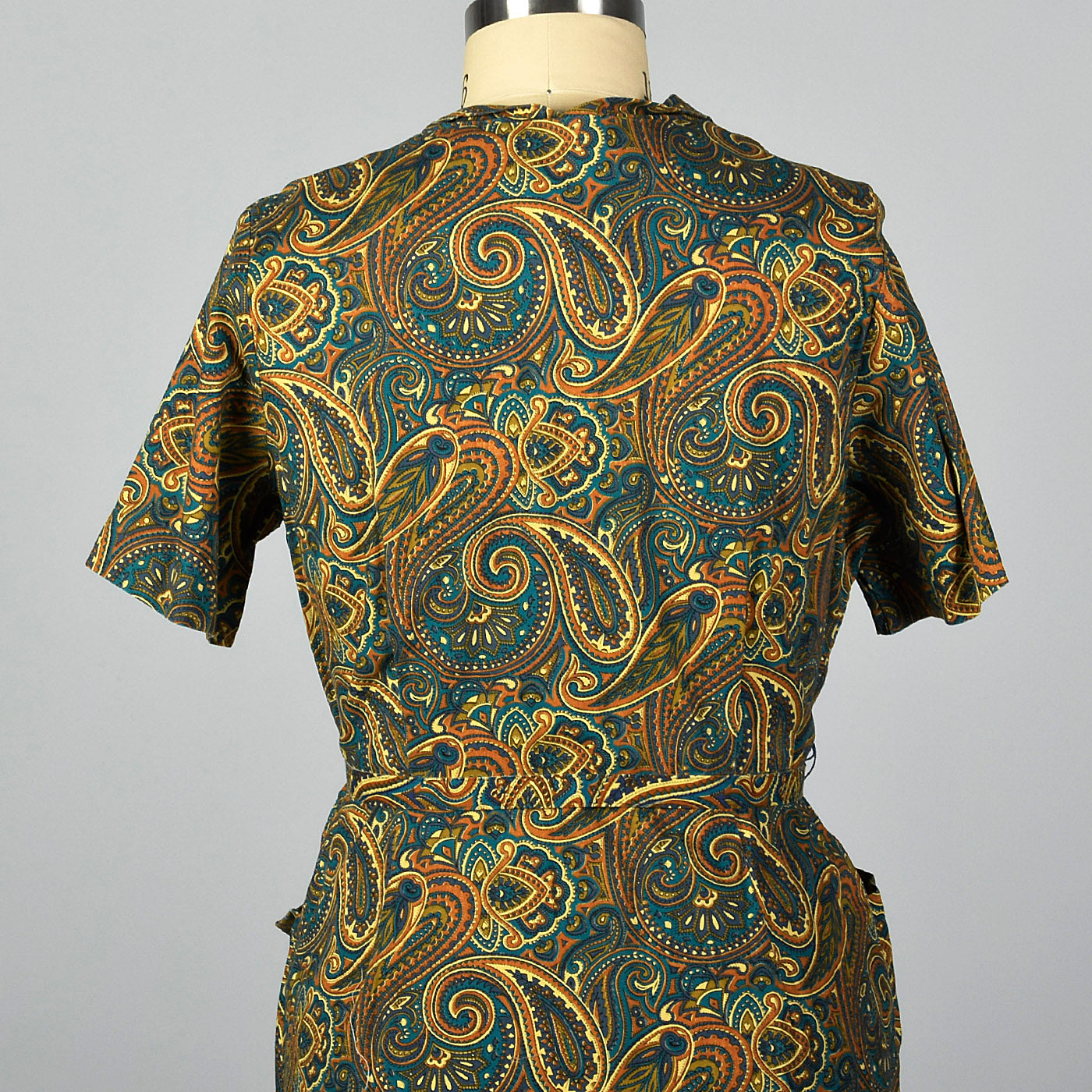 1950s Cotton Day Dress in Paisley Print