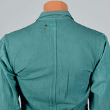 1940s Mens Green Herringbone Belted Workwear Coveralls