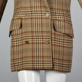 1980s Gucci Brown Plaid Cashmere Blazer