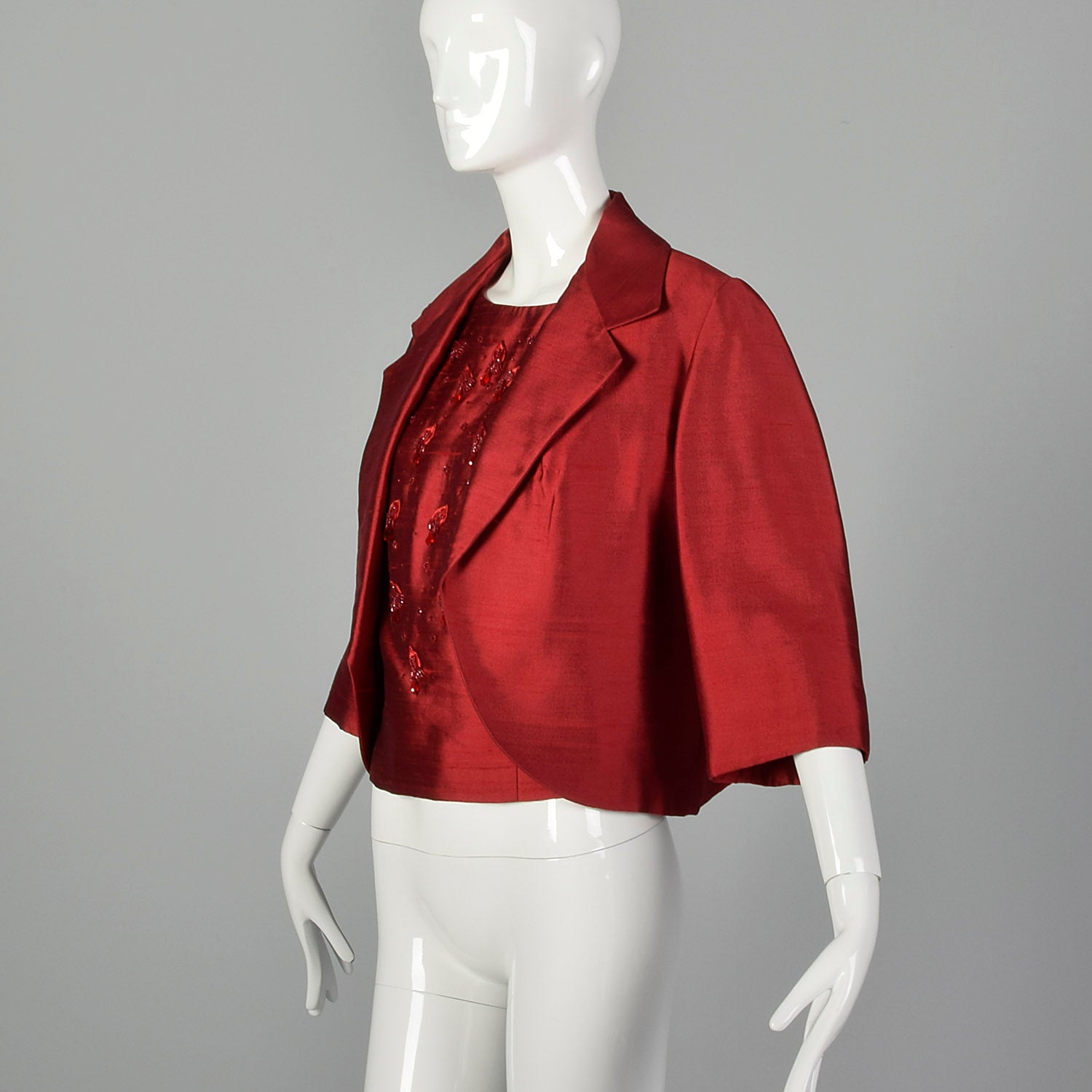 Large 1960s Red Top and Jacket Set