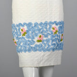 1950s Textured Cotton Dress with Soutache Trim