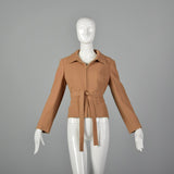 Small 1970s Camel Wool Crepe Jacket