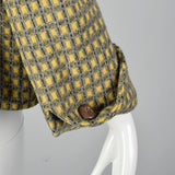 1940s Yellow and Gray Tweed Swing Jacket